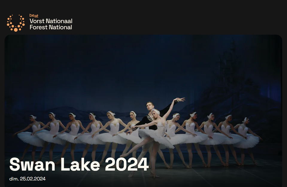Illustration Vorst Nationaal - Forest National. Swan lake. Le lac des cygnes - ballet et orchestre. 2024-02-25